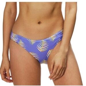 Patagonia Sunamee Bikini Bottoms Womens Small Purple Palm Print Full Coverage